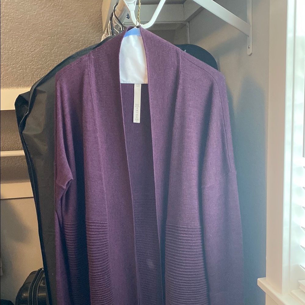 Purple Open Front Cardigan